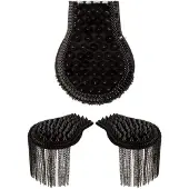 Partyxplosion Epauletten met spikes zwart