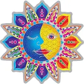 Phoenix Suncatcher-sticker Sun Moon - set van 2 stuks - 12 cm
