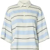 SELECTED WOMEN Shirt ivoor / hemelsblauw / zwart
