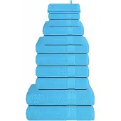 vidaXL 12-delige Handdoekenset 360 g/m² 100% katoen turquoise