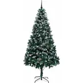 vidaXL Kunstkerstboom Groen 240 cm PVC en Staal en Kunststof