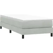 vidaXL Boxspring zonder matras fluweel lichtgrijs 90x210 cm