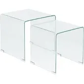 Beliani KENDALL - Salontafel set - Transparant - Veiligheidsglas