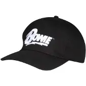 David Bowie Cap - High Build Logo - zwart - Maat Standard