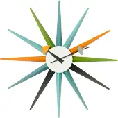 Vitra Sunburst Wandklok Multicolor