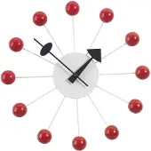 Vitra Ball Wandklok Rood - Wandklokken Metaal Red - 20125005