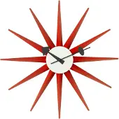 Vitra Sunburst Wandklok Red