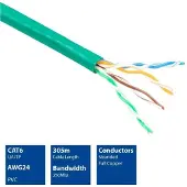 ACT 305m Cat6-kabel, 305 meter, Cat6, groen