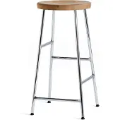 HAY Cornet ronde barkruk 65 cm Oiled oak-chrome