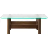 Audo Copenhagen Brasilia salontafel 100x100 cm Dark stained oak-clear glass