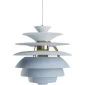 Louis Poulsen PH Snowball E27 Hanglamp Dusty blue | Brass metallised