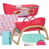 Baby Born poppenbed 3-in-1 wieg reiswieg met creatieve pins.