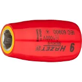 Hazet Dopsleutel · geïsoleerd 880KV-9 · 3/8 inch (10 mm) vierkant hol · Buiten-zeskant-tractieprofiel · SW 9 mm