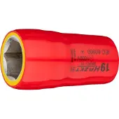 Hazet Dopsleutel · geïsoleerd 900KV-19 · 1/2 inch (12,5 mm) vierkant hol · Buiten-zeskant-tractieprofiel · SW 19 mm