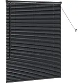 vidaXL Venetiaanse jaloezie Zwart 130 x 100 cm 25 mm Aluminium