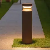 Ideal Lux Sokkellamp buiten Boeing, bruin / roest, metaal, LED buitenlamp