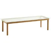 HAY Bijzettafel Kofi Water-Based Lacquered Solid Oak Frame Clear Reeded Glass L140 x W50 x H36 cm