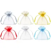 Party-Decoration Organza zakjes roze (10 st)