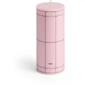 HAY Column Candle blokkaars small 15 cm Light pink-bordeaux grid