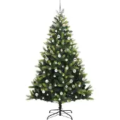 vidaXL Kunstmatige Scharnierende Kerstboom 300 LEDs Groen 210 cm