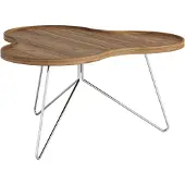 Swedese Flower mono tafel Special Edition 84x90 cm H45 cm-geverfd walnoot-verchroomd staal