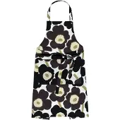 Marimekko Pieni Unikko schort White-dark grey-beige