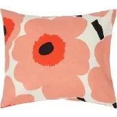 Marimekko Unikko Kussensloop 50x60 Cm Koraal / Houtskool / Orange Red - Kussenslopen Katoen Coral - 075477-139