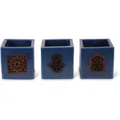 Safaary Theelichthouder kaars Ø 12 x 12cm-poort patroon
