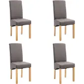 vidaXL Eetkamerstoelen 4 st stof taupe