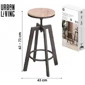 Urban Living "DOCK" – SET VAN 2 BARSTOELEN DIAM. 43CM, VERSTELBAAR IN HOOGTE VAN 63 TOT 73CM