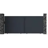Vente-unique Schuifpoort van antraciet opengewerkt aluminium - L416 x 180 cm - NAZARIO