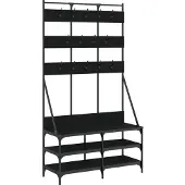 vidaXL Kledingrek met schoenenrek 100x40x184 cm zwart