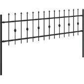 vidaXL Spike Fence ASTEN 200 x 110 cm Gepoedercoat staal Zwart