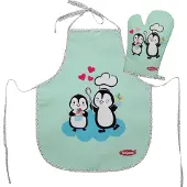 Heless set kinderschort en ovenwant pinguin