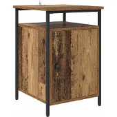 vidaXL Nachtkastje Oudhout 40 x 42 x 60cm Bewerkt hout