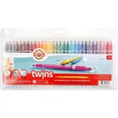 Koh-I-Noor Twins Dubbelzijdige Markers, 30 Kleuren