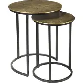 LivingFurn cast iron beau gold 70x70x43 cm metaal set van 2