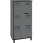 vidaXL Schoenenkast HAMAR 59,5x35x117 cm grenenhout donkergrijs