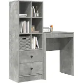 vidaXL Bureau Beton Grijs 105,5 x 34 x 127 cm 2 st