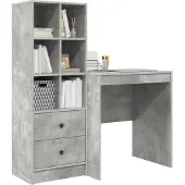 vidaXL Bureau Beton Grijs 115,5 x 50 x 127 cm 2 st