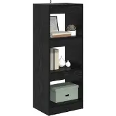 vidaXL Boekenkast 3-laags 37 x 30 x 103 cm Bewerkt hout Zwart eiken