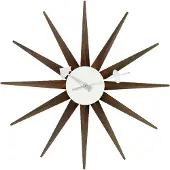 Vitra Sunburst Wandklok Walnut