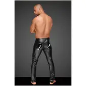 Noir Wetlook trousers with PVC pleats - M - Black