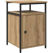 vidaXL Nachtkastje artisanaal eikenkleurig Bewerkt hout