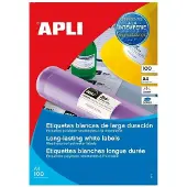 APLI Weerbestendige folie-etiketten, 210 x 148,5 mm, witá