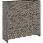 vidaXL Opbergkast met plank met opslag Grijs 100 x 36 x 102 cm Rattan
