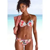LASCANA Bikinibroek crème / groen / lila / mandarijn