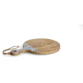 Zeller Present Snij- en Serveerplank Mango Hout Blauw met Handvat 43x30x2cm