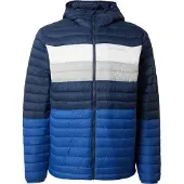Columbia Sportswear Outdoorjas 'Powder Pass' navy / enziaan / lichtgrijs / wit