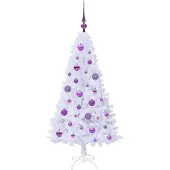 vidaXL Kunstkerstboom met 150 LED Wit 120 cm PVC en Staal